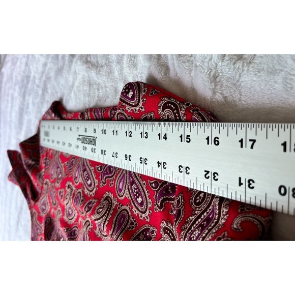 Banana Republic Womens Paisley Print Shift Dress Size 6 Red/Purple Short Sleeve - Picture 5 of 11
